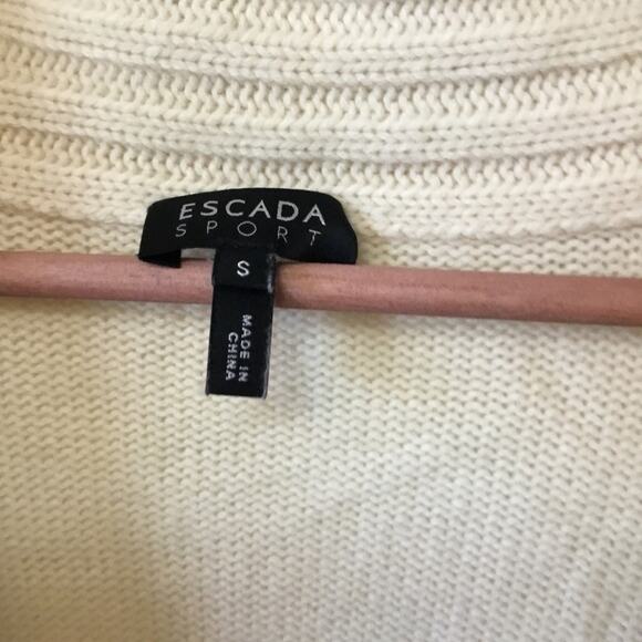 Escada Beige Wool Long Button Cardigan - Picture 2 of 15